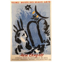 Affiche ancienne originale:: Reims - Marc Chagall Musee Des Beaux-Arts Original 1960