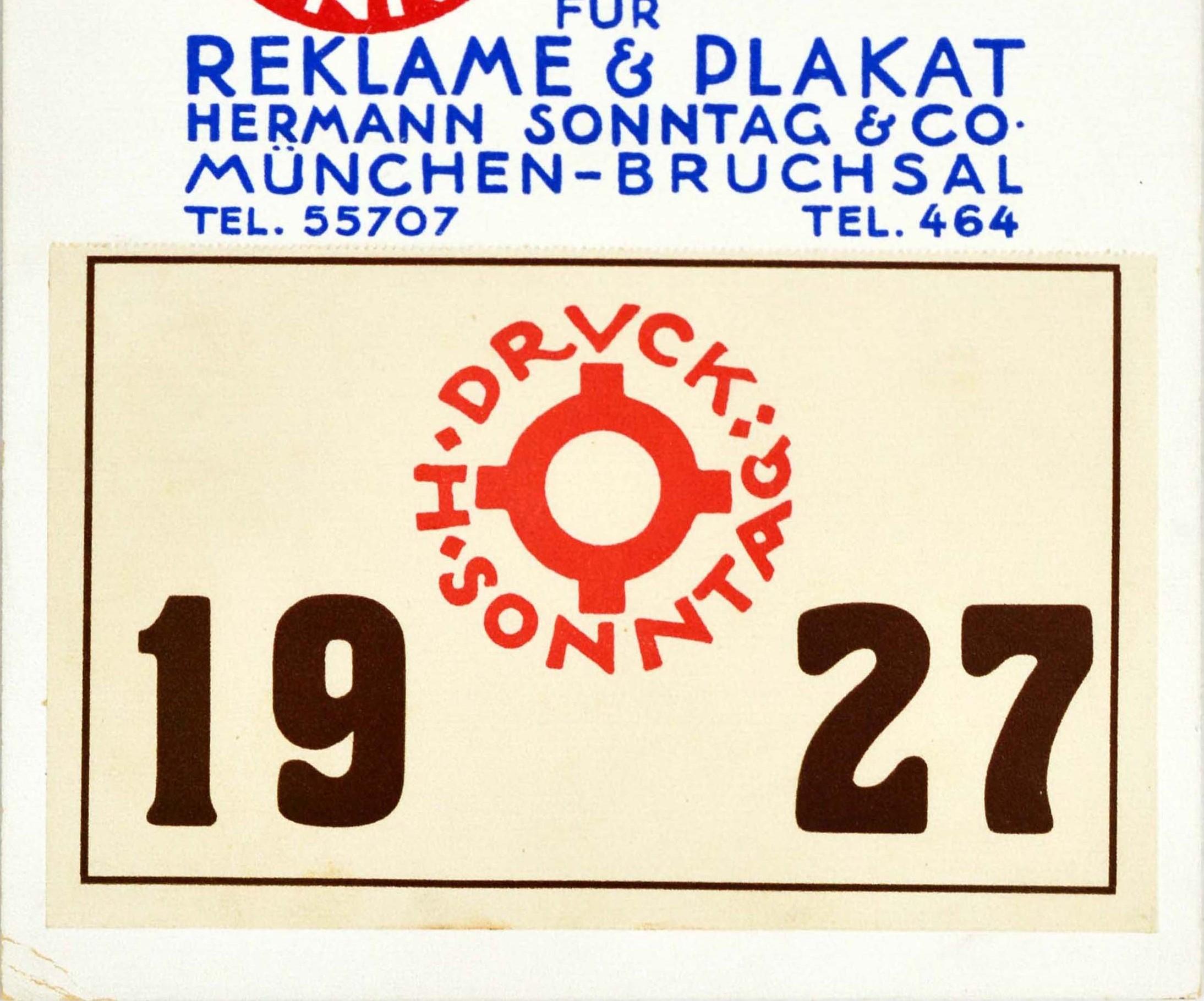 Allemand Affiche rétro originale, Reklame Plakat Hermann Sonntag, Tirage, Course hippique en vente