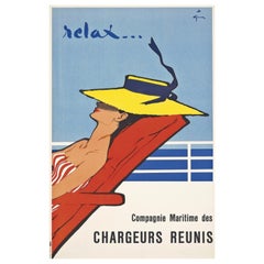 Poster originale d'epoca, 'Relax' 1964 di Rene Gruau