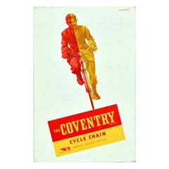 Original Vintage Poster Renold Coventry Cycle Chain Abram Games Cycling Standee