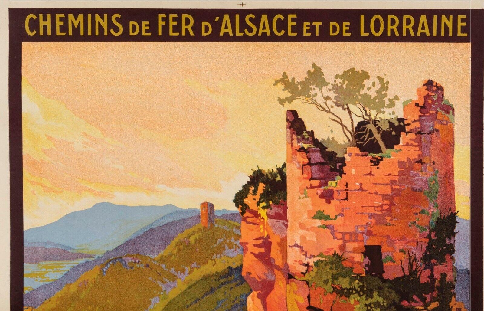 Art déco Roger Soubie, affiche de voyage originale vintage, Le Haut Barr Vosges, Chemin de fer, 1925 en vente