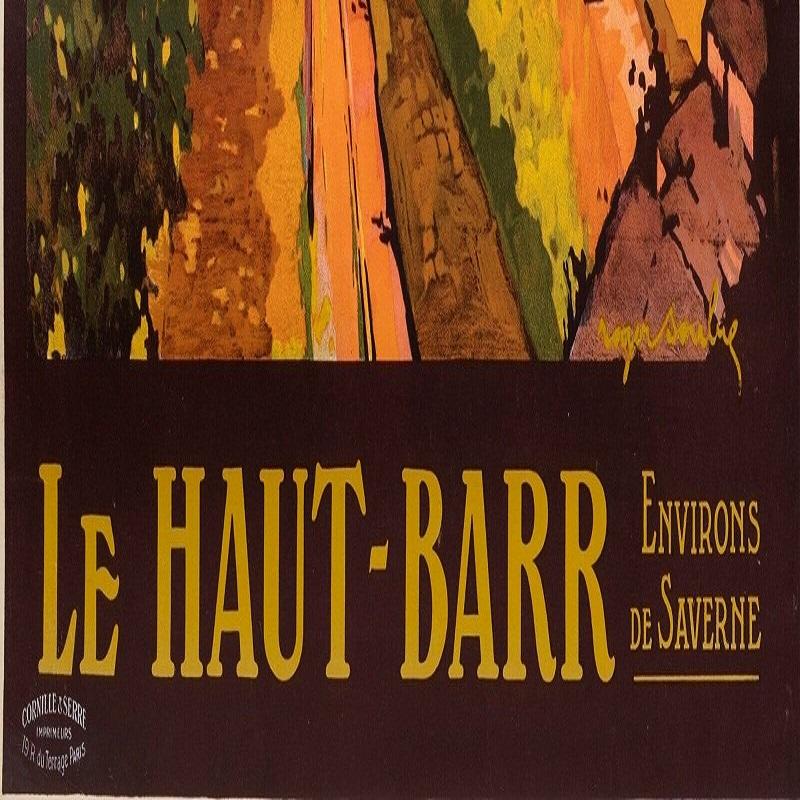 Français Roger Soubie, affiche de voyage originale vintage, Le Haut Barr Vosges, Chemin de fer, 1925 en vente