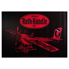Affiche rétro originale Roth Handle Tobacco, Dessin d'un affiche publicitaire pour fumeurs de cigarettes