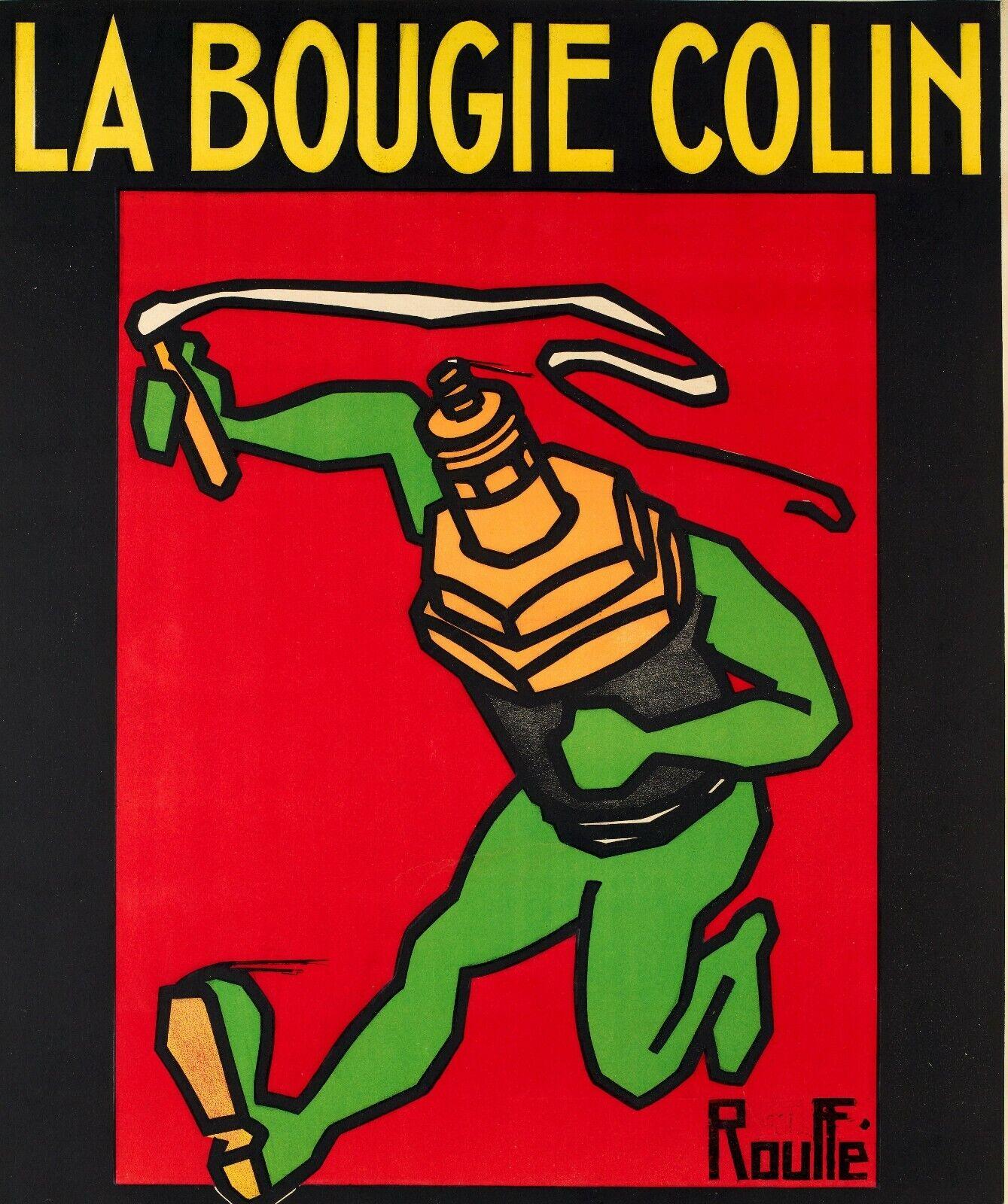 Original Vintage Poster-Rouffé-Colin Candle-Car-Motor, 1930

Advertising for the Colin candle, motor car candle, sold in Paris Office Industriel, 104 bis Bd Voltaire, Paris.

Additional details: 
Materials and Techniques: Colour lithograph on