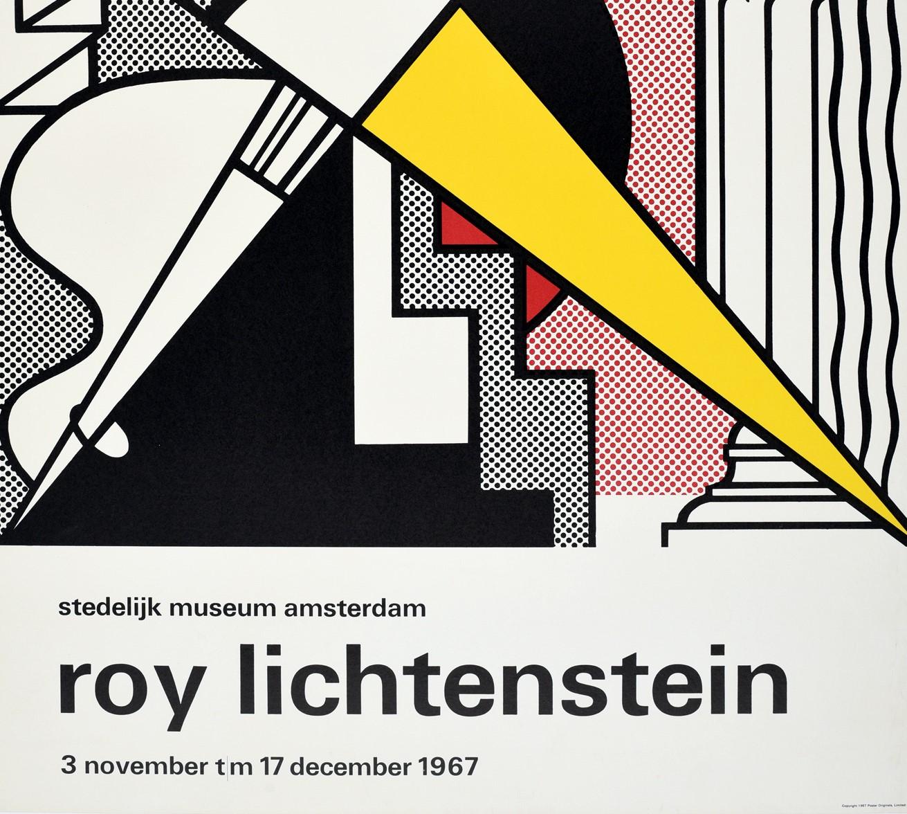 American Original Vintage Poster Roy Lichtenstein Exhibition 1967 Pop Art Arrow & Column
