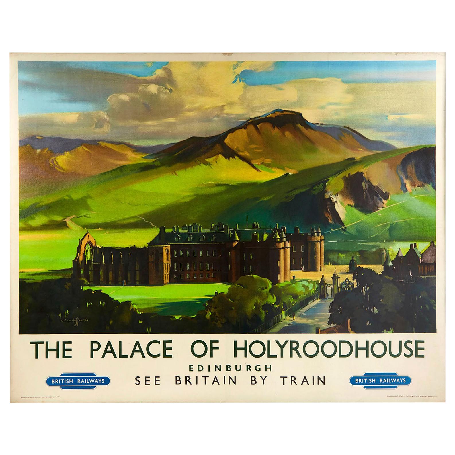Original Vintage Poster Royal Palace Of Holyroodhouse Edinburgh British Railways