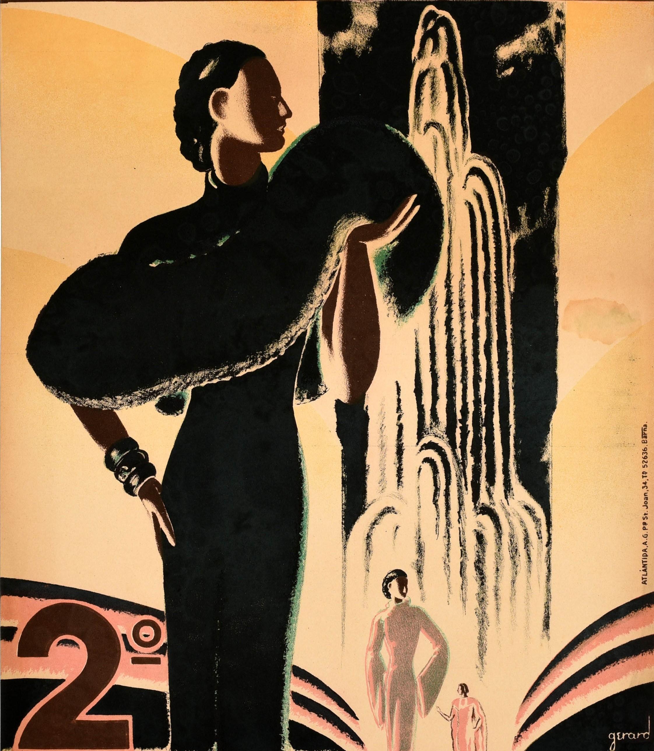 Art Deco Original Vintage Poster Salo De Creacions Fashion Furniture Decorative Art Spain