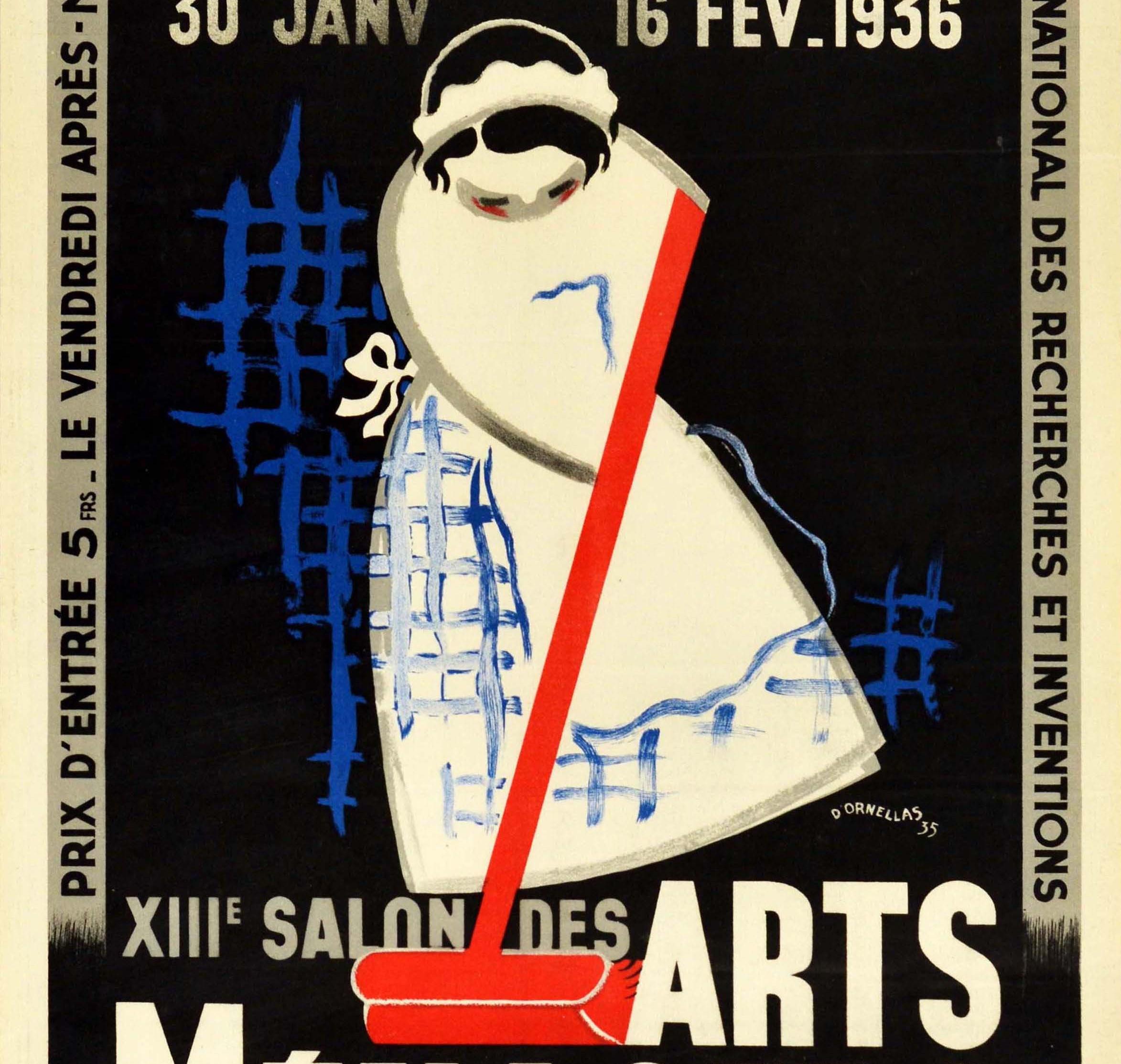 French Original Vintage Poster Salon Des Arts Menagers Paris Household Show Furniture For Sale