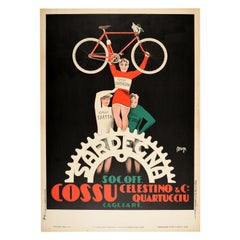 Original Vintage Poster Sardegna Quartucciu Cagliari Sardinia Racing Bicycles Ad