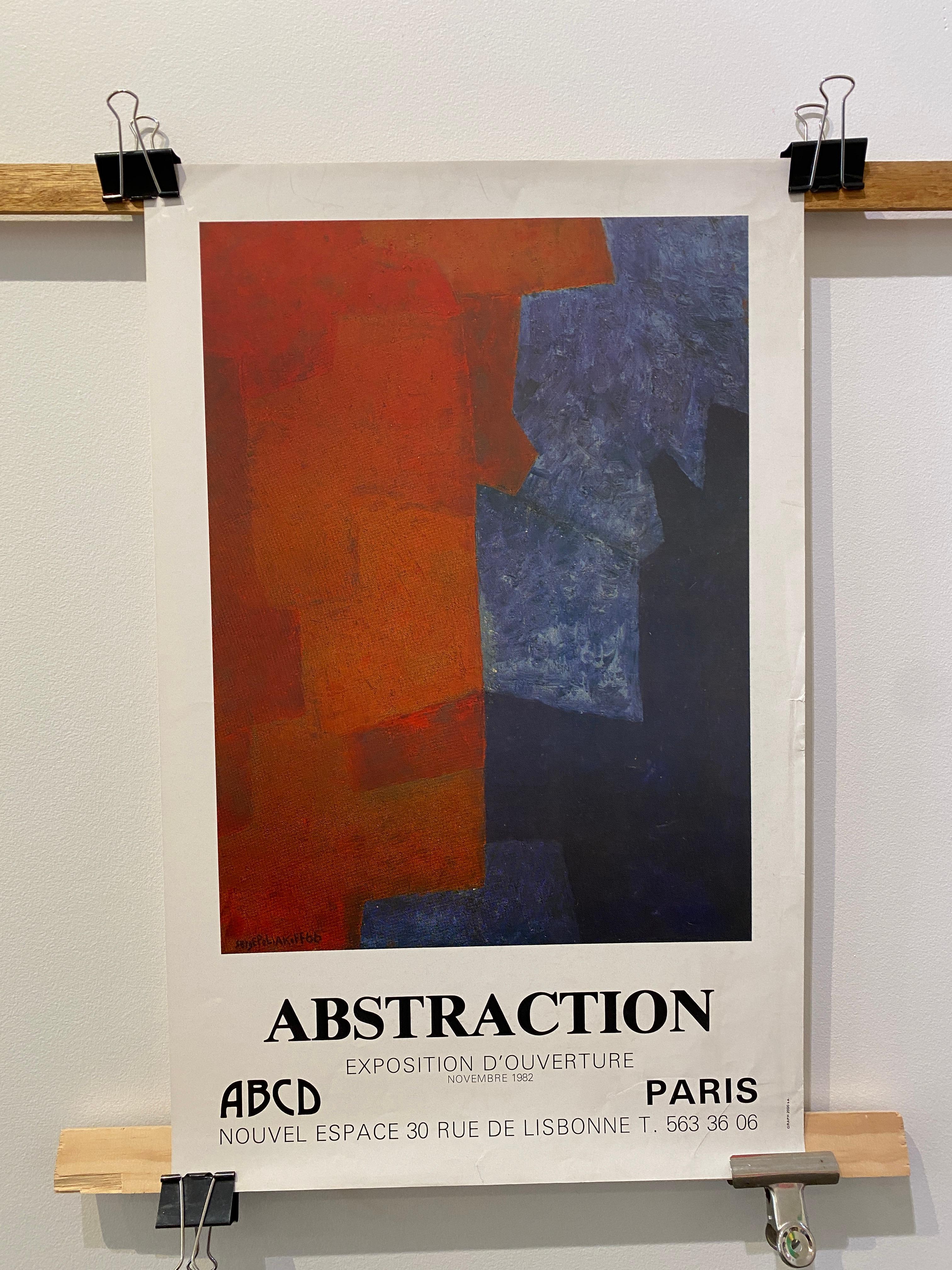 Mid-Century moderno Poster originale d'epoca Serge Poliakoff, 'Abstraction' 1980 in vendita