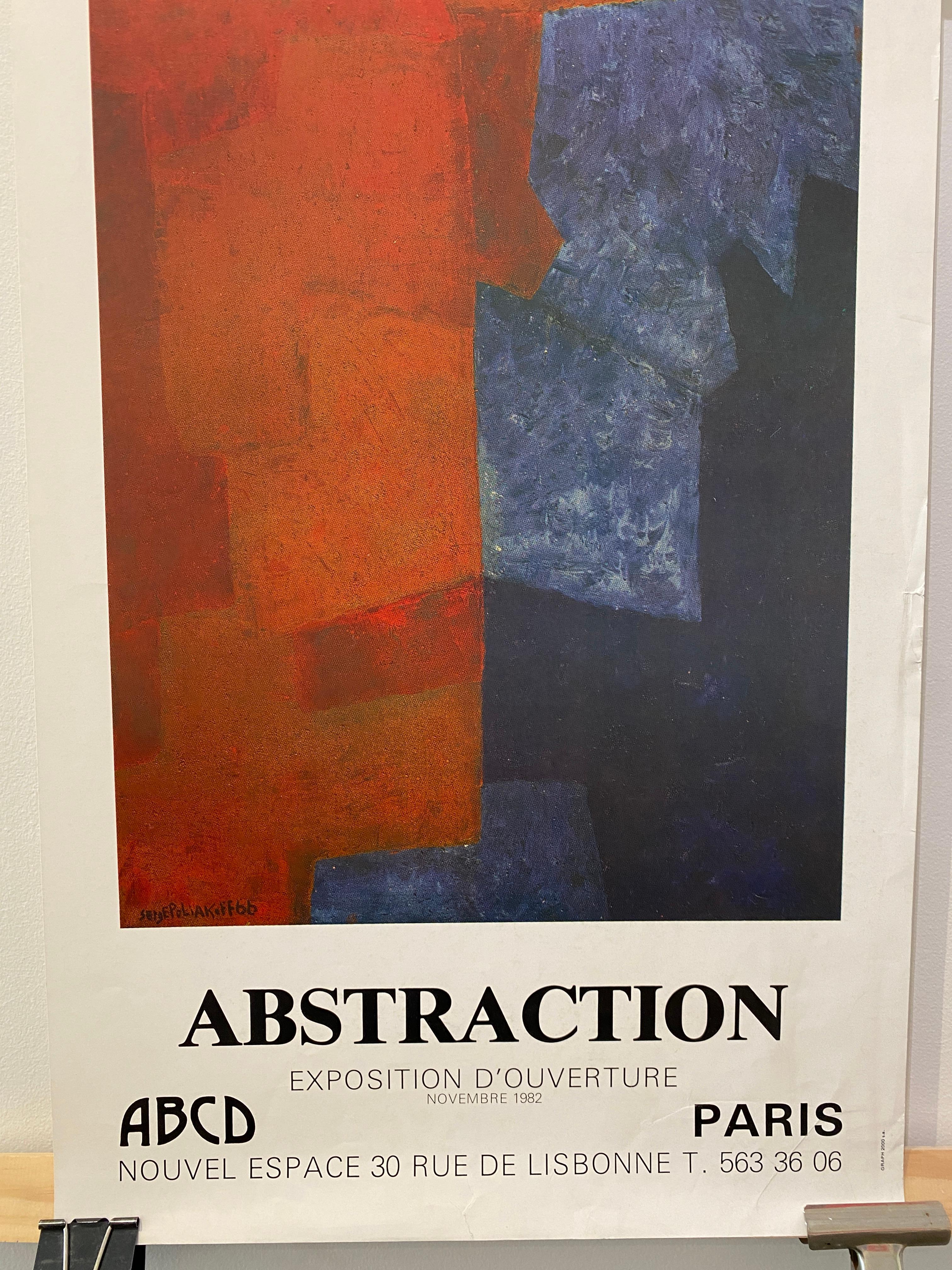 Carta Poster originale d'epoca Serge Poliakoff, 'Abstraction' 1980 in vendita