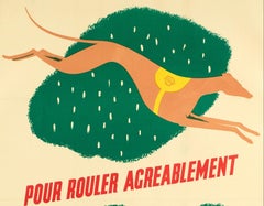 Original Vintage Poster, Shell Oil and Gas, Petrol, Car, Road, Greyhound, 1925