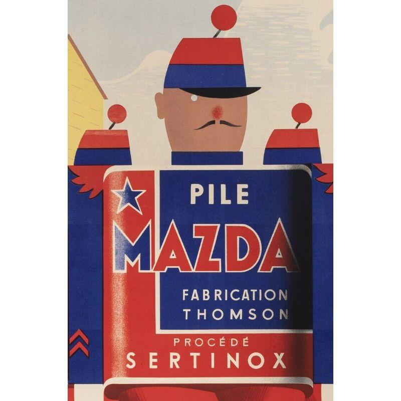 Original Vintage Poster-Simon A. Mazda-Thomson-Electric Battery, 1939 In Good Condition For Sale In SAINT-OUEN-SUR-SEINE, FR