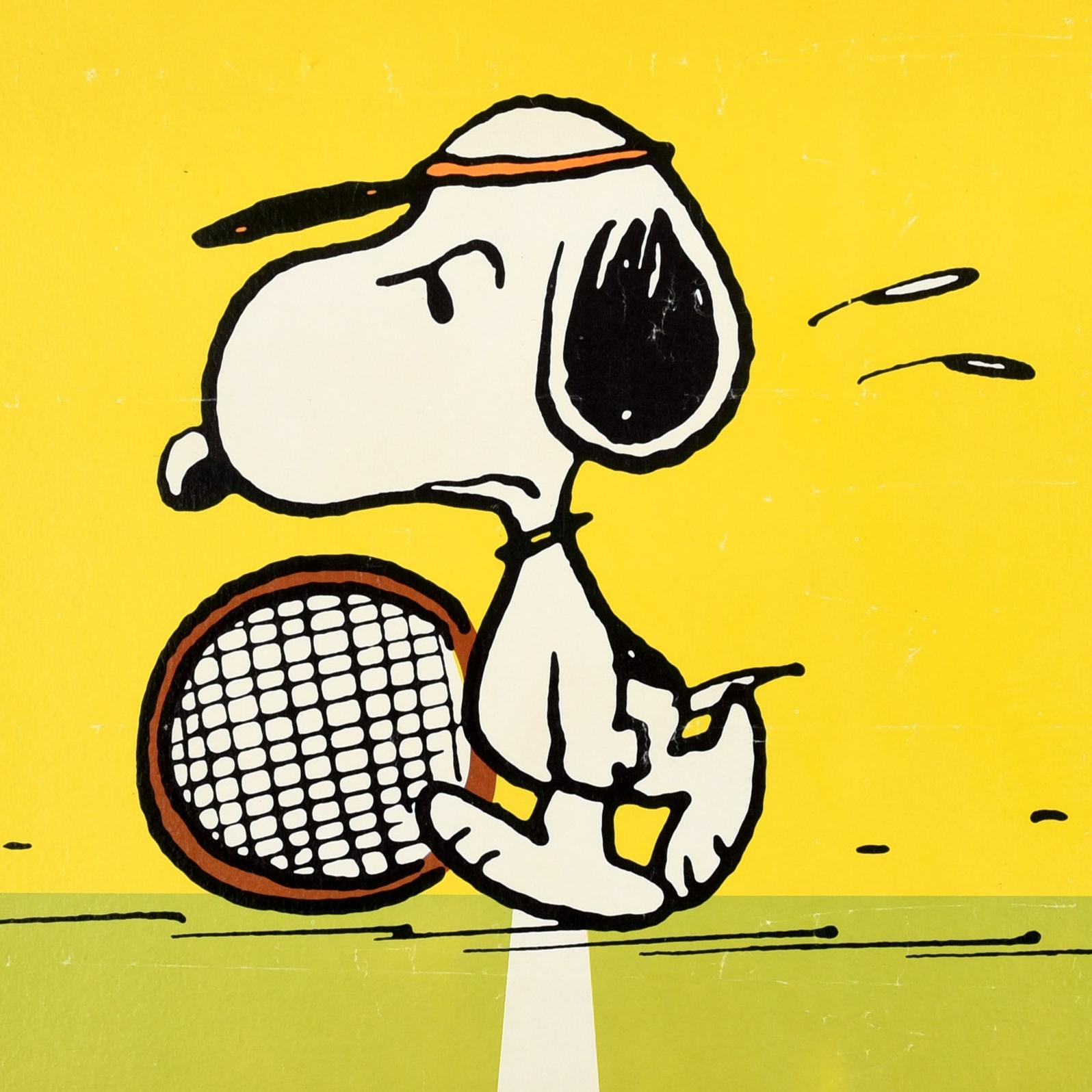 Originales Vintage-Poster mit der kultigen Comic-Figur Snoopy the Dog des bekannten amerikanischen Cartoonisten Charles M. Schulz (Charles Monroe Schulz; 1922-2000) - Es ist egal, ob du gewinnst oder verlierst... bis du verlierst! Lustiges Design,
