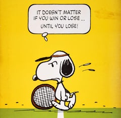 Original Vintage Poster Snoopy Win Or Lose Tennis Charles M Schulz Peanuts