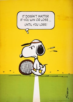 Original Vintage Poster Snoopy Win Or Lose Tennis Charles M Schulz Peanuts