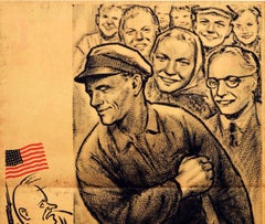 Original Vintage Poster Socialist Unity Party Of Germany SED Conference Workers