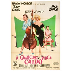 Original Vintage Poster Some Like It Hot Marilyn Monroe A Qualcuno Piace Caldo