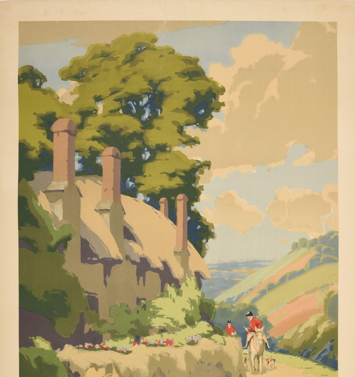 Britannique Original Vintage Poster Somerset GWR Great Western Railway Travel West Country en vente