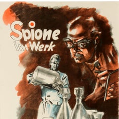 Original Vintage Poster Spies At Work Spione Im Werk German Cold War Propaganda