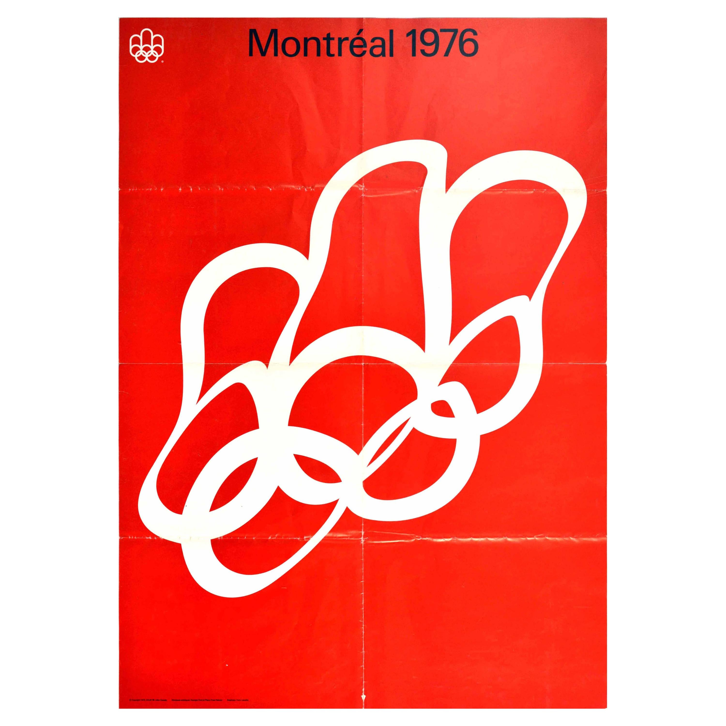 Original Vintage Poster Summer Olympic Games 1976 Montreal Quebec Canada Sport
