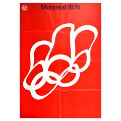 Affiche rétro originale des Jeux olympiques d'été de 1976 à Montréal, Québec, Canada, Sport