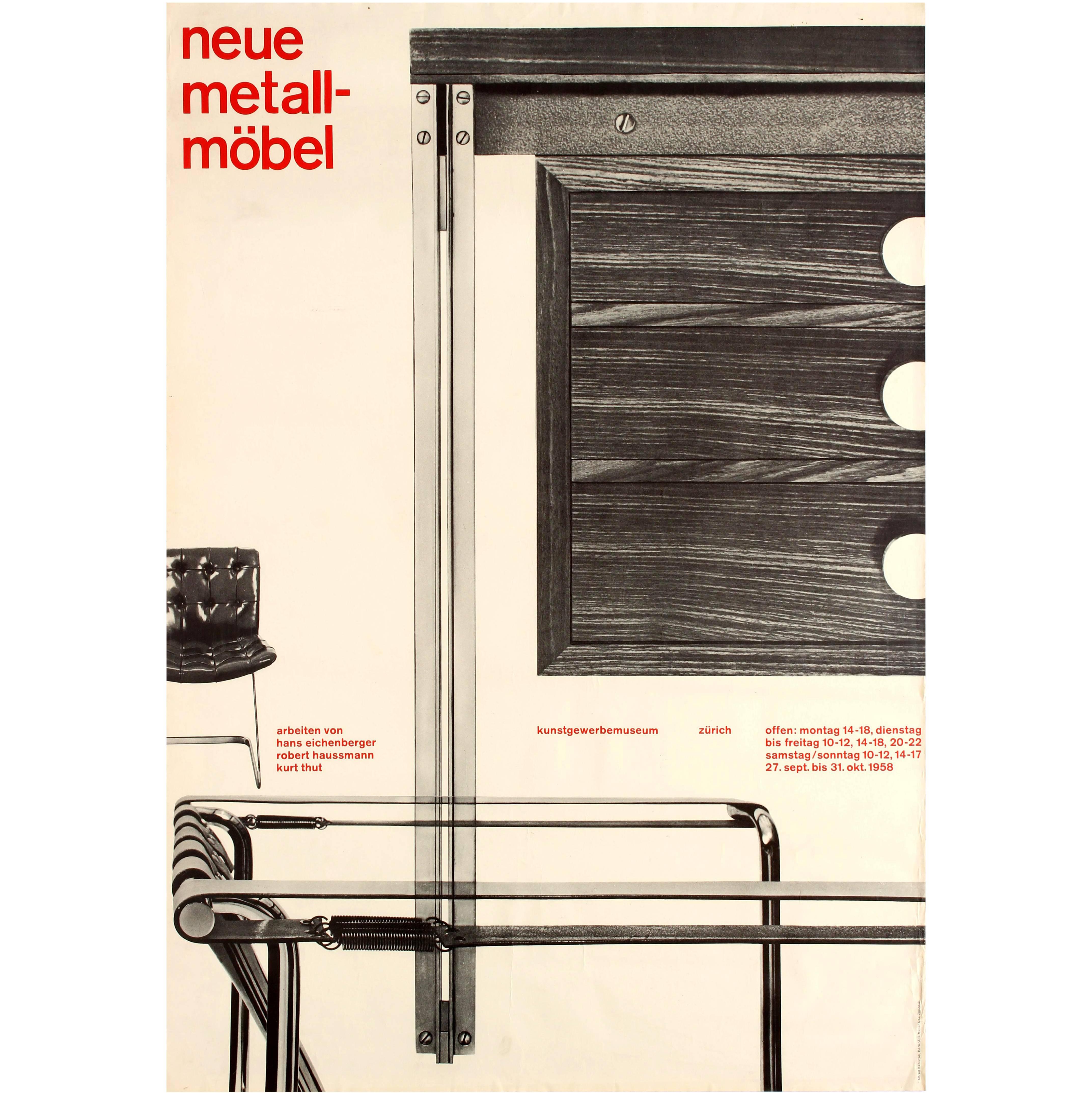 Original Vintage Poster - Swiss Group Furniture Exhibition Design Museum Zurich