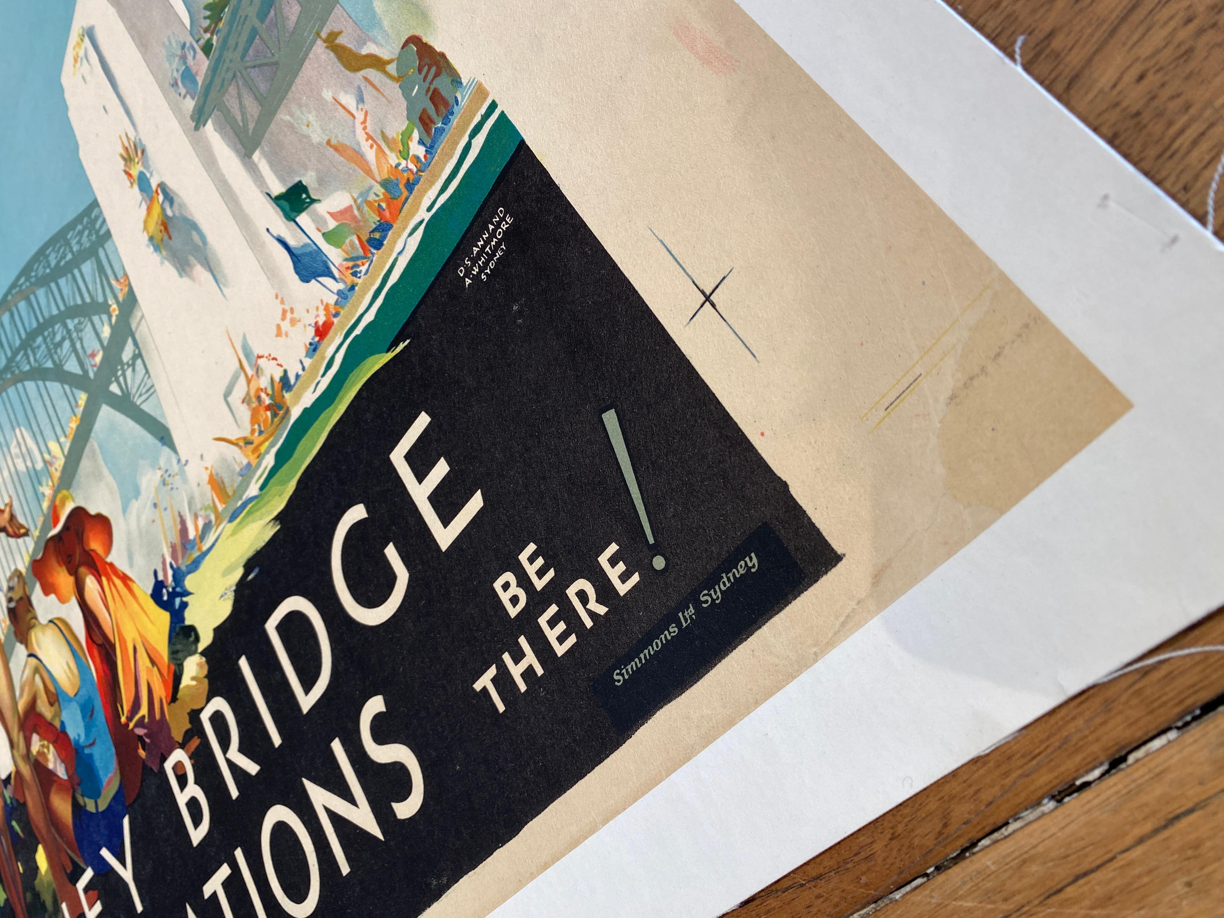 Poster originale d'epoca Celebrazioni del ponte di Sydney D Annand & A. Whitmore, 1932 in vendita 3