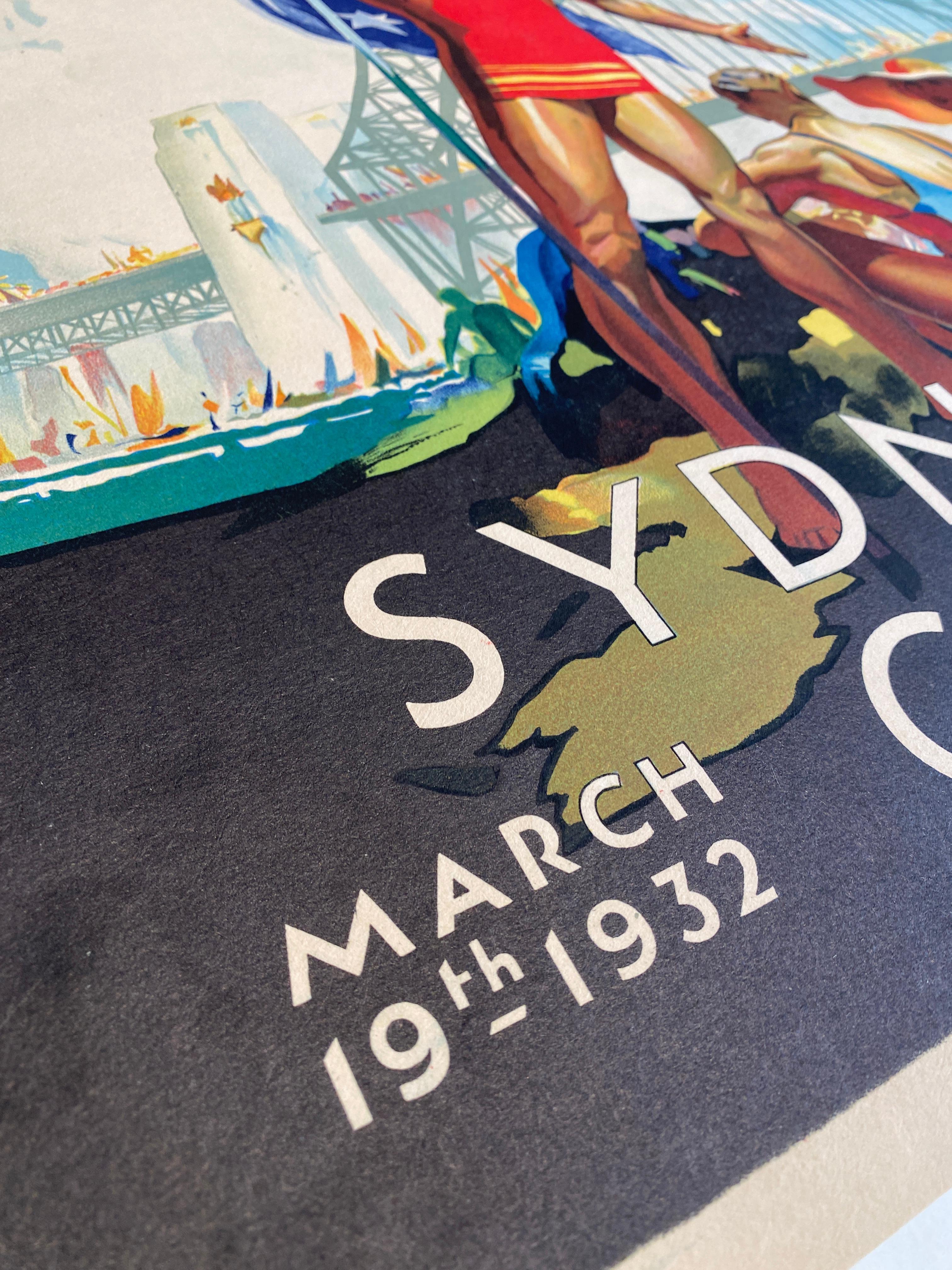 Poster originale d'epoca Celebrazioni del ponte di Sydney D Annand & A. Whitmore, 1932 in vendita 8