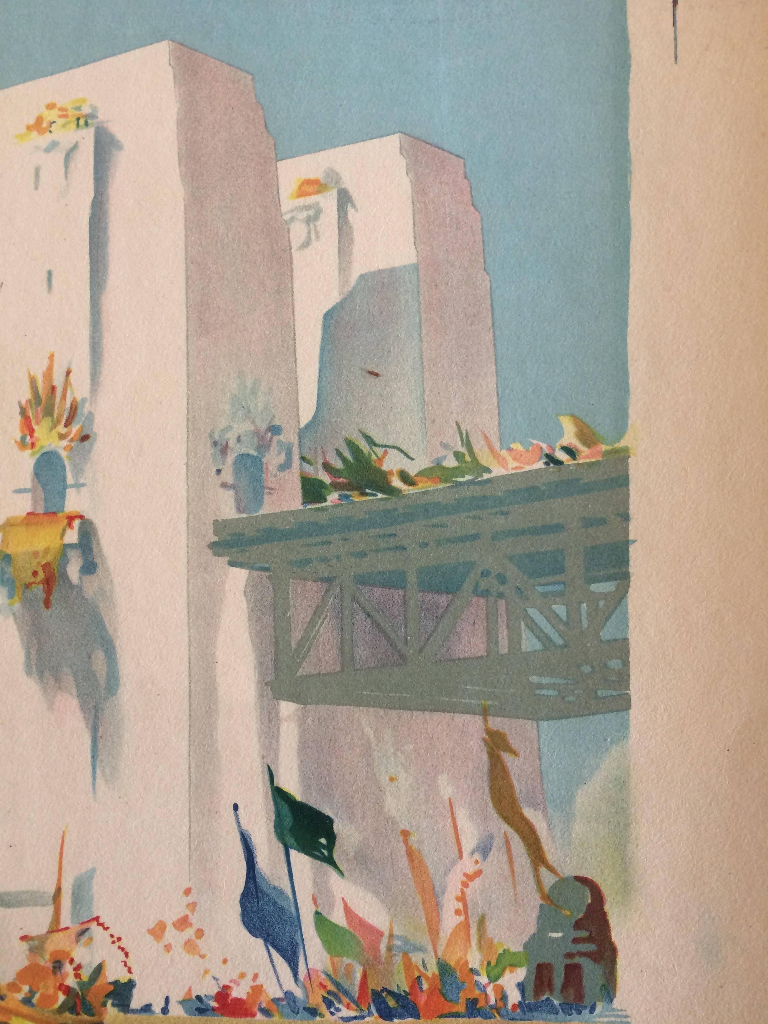 Carta Poster originale d'epoca Celebrazioni del ponte di Sydney D Annand & A. Whitmore, 1932 in vendita
