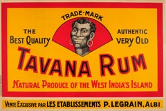 Original Vintage Poster Tavana Rum West Indies Natural Produce 1920s Drink Ad