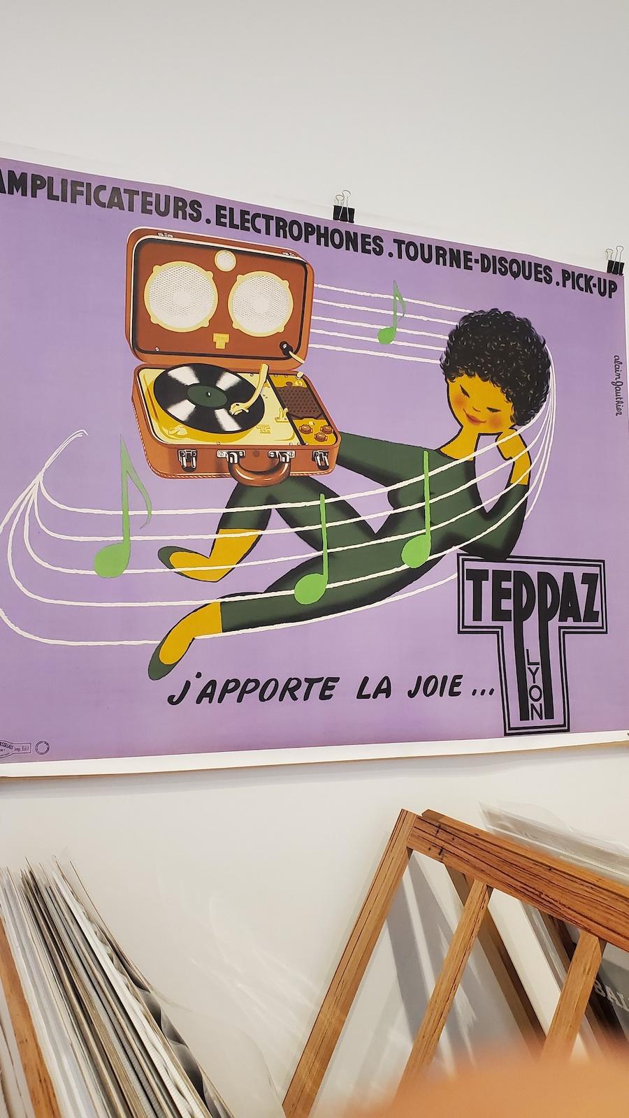 Original Vintage Poster Teppaz AmplifIcateurs Electrophones, Alain Gauthier 1960 (Französisch) im Angebot