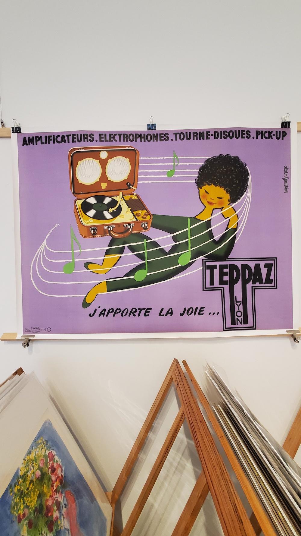 Original Vintage Poster Teppaz AmplifIcateurs Electrophones, Alain Gauthier 1960 im Zustand „Gut“ im Angebot in Melbourne, Victoria