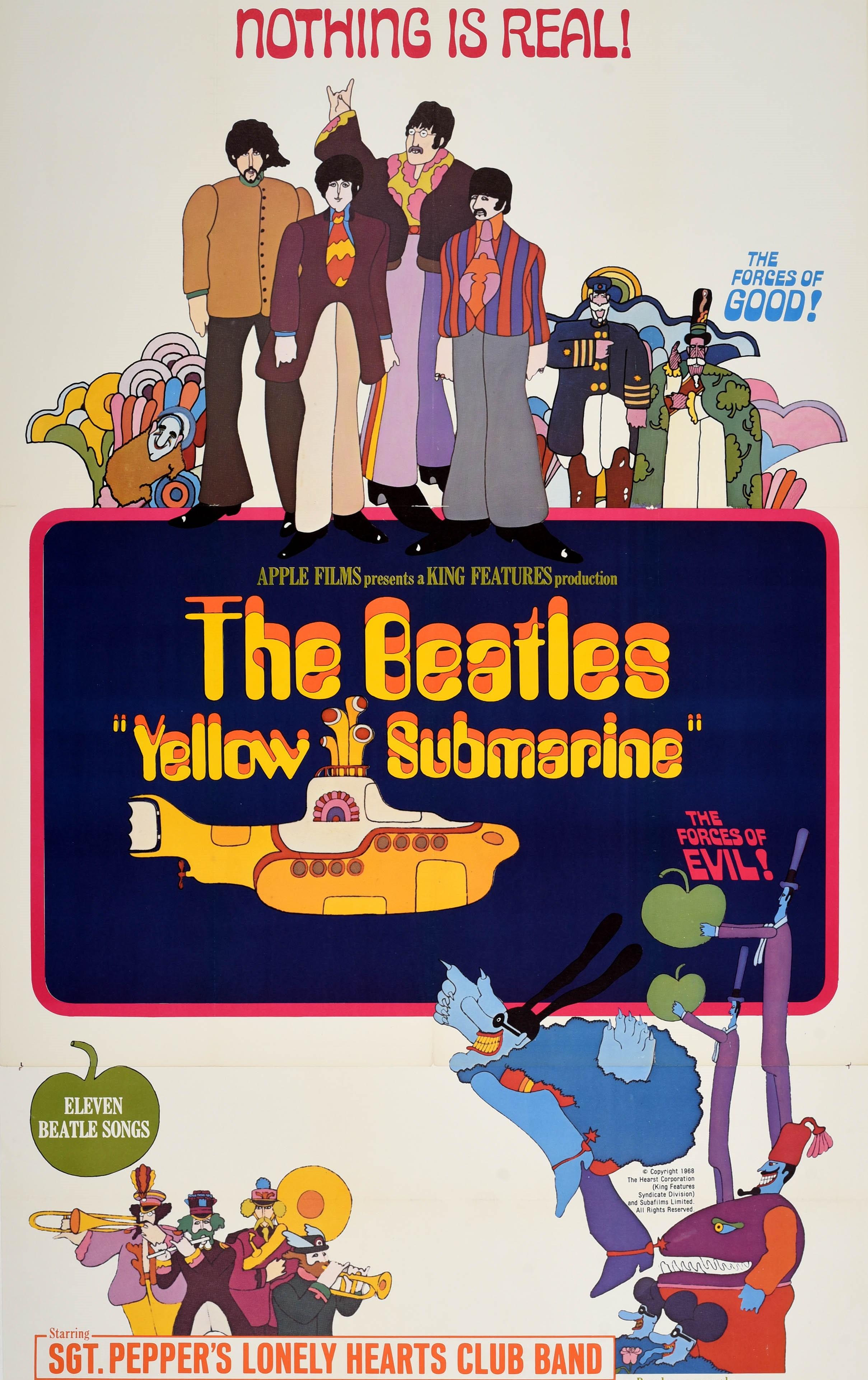 Original Vintage-Poster, „The Beatles Yellow Submarine“, Musikfilm, Psychedelic Art, Psychedelic Art (amerikanisch) im Angebot