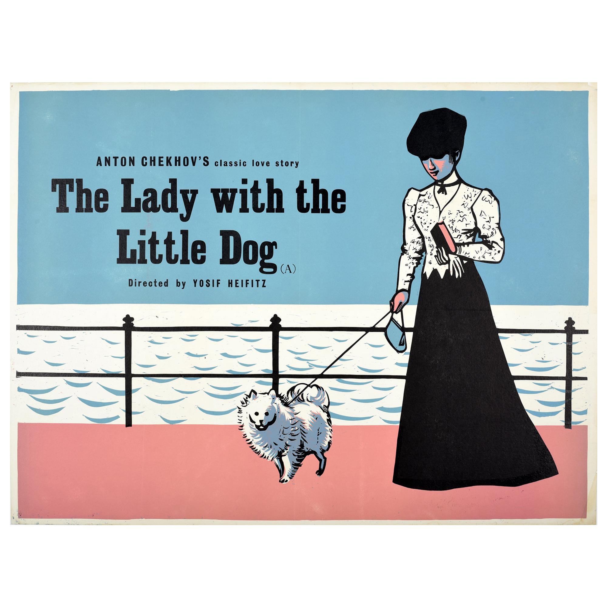 Original Vintage Poster The Lady With The Little Dog Classic Love Film Chekov