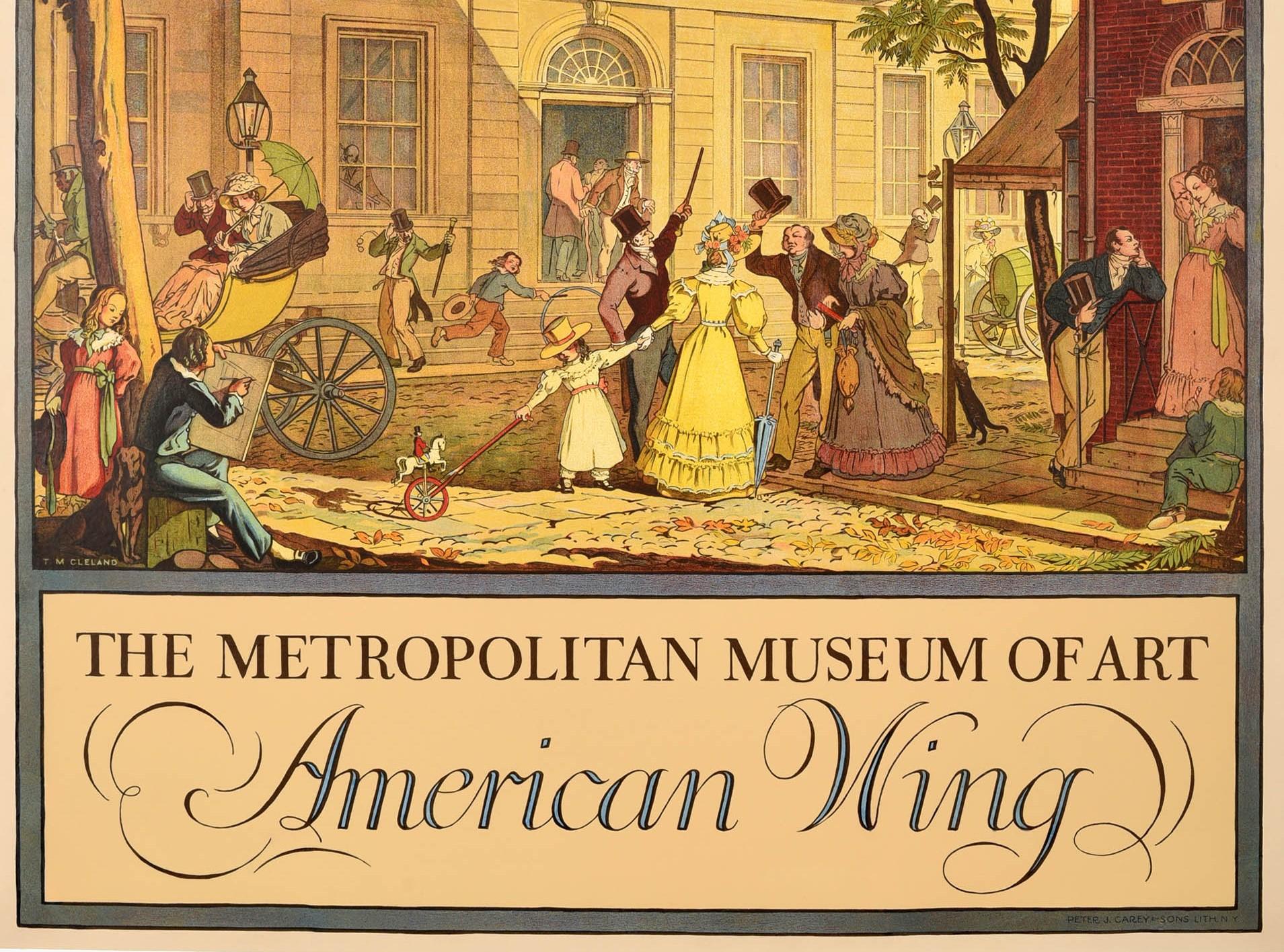 Affiche rétro originale, The Metropolitan Museum Of Art, American Wing, New Gallery Bon état - En vente à London, GB