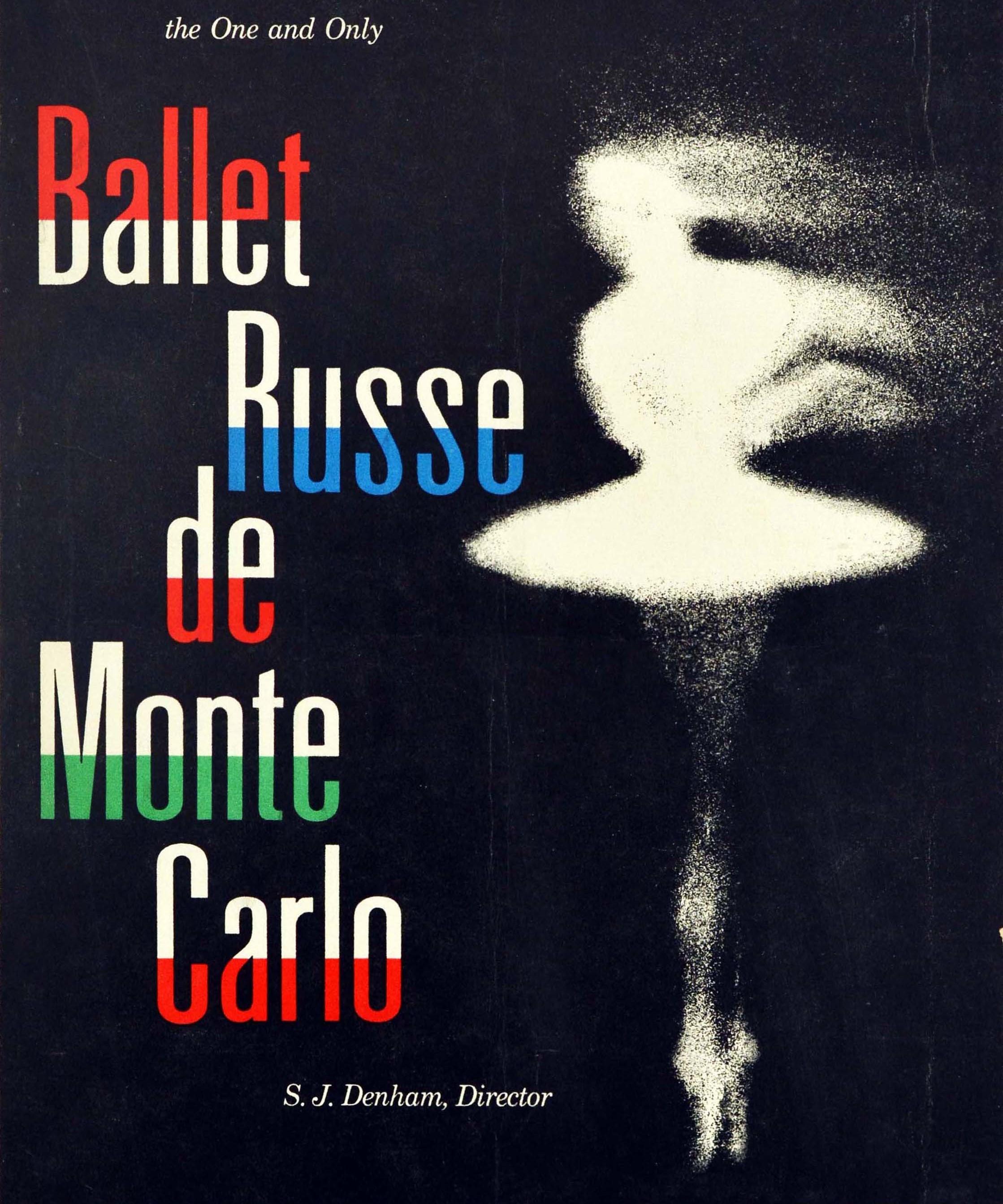 Affiche vintage d'origine The One And Only Ballet Russe De Monte Carlo, Danseuse d'art Bon état - En vente à London, GB