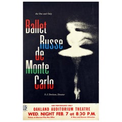 Original Vintage Poster The One And Only Ballet Russe De Monte Carlo Dancer Art
