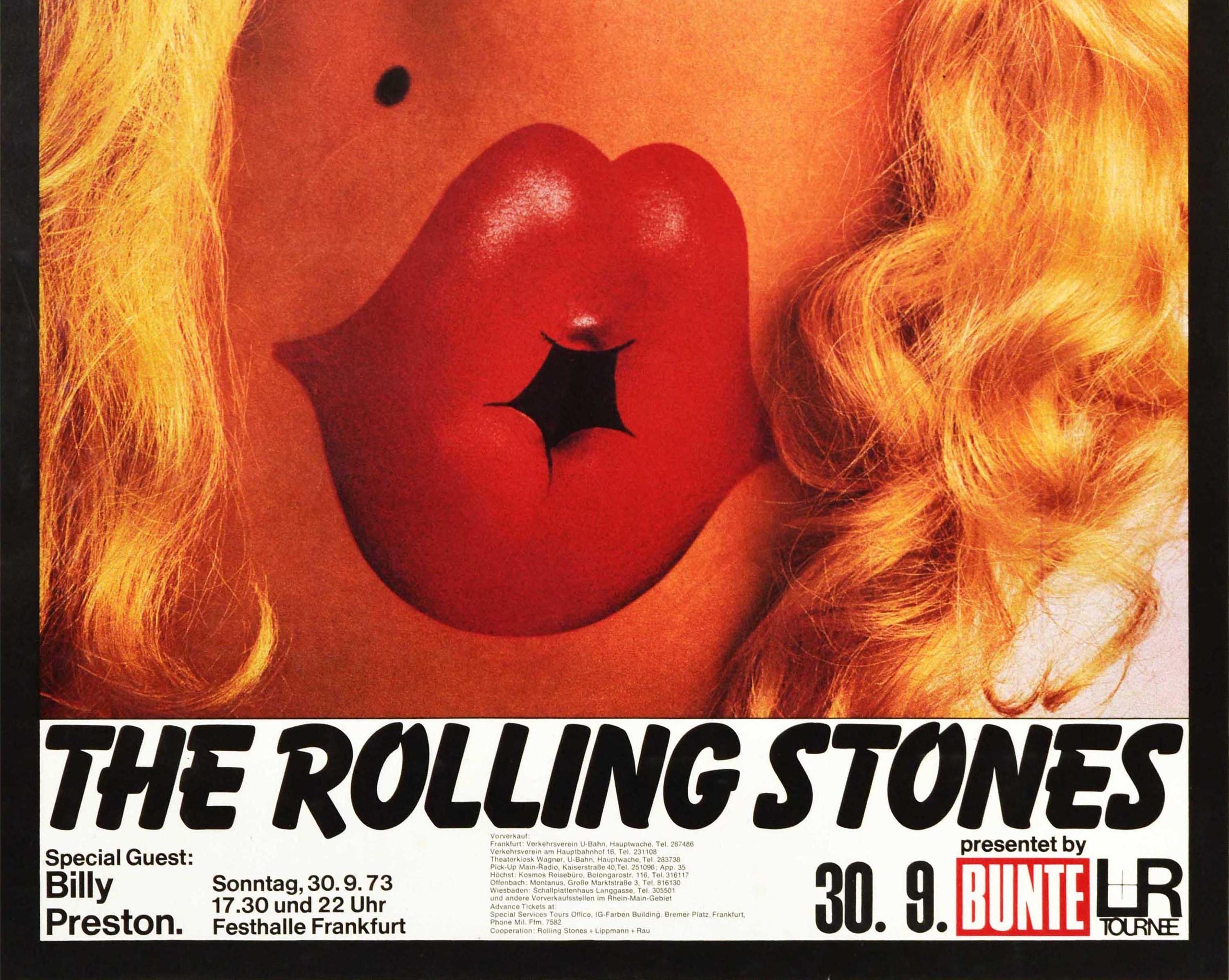 Allemand Affiche vintage d'origine des Rolling Stones Billy Preston, 73, Nu, Blonde, Hot Lips en vente