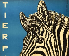 Original Vintage Poster Tierpark Berlin Zoo Friedrichsfelde Germany Zebra Design