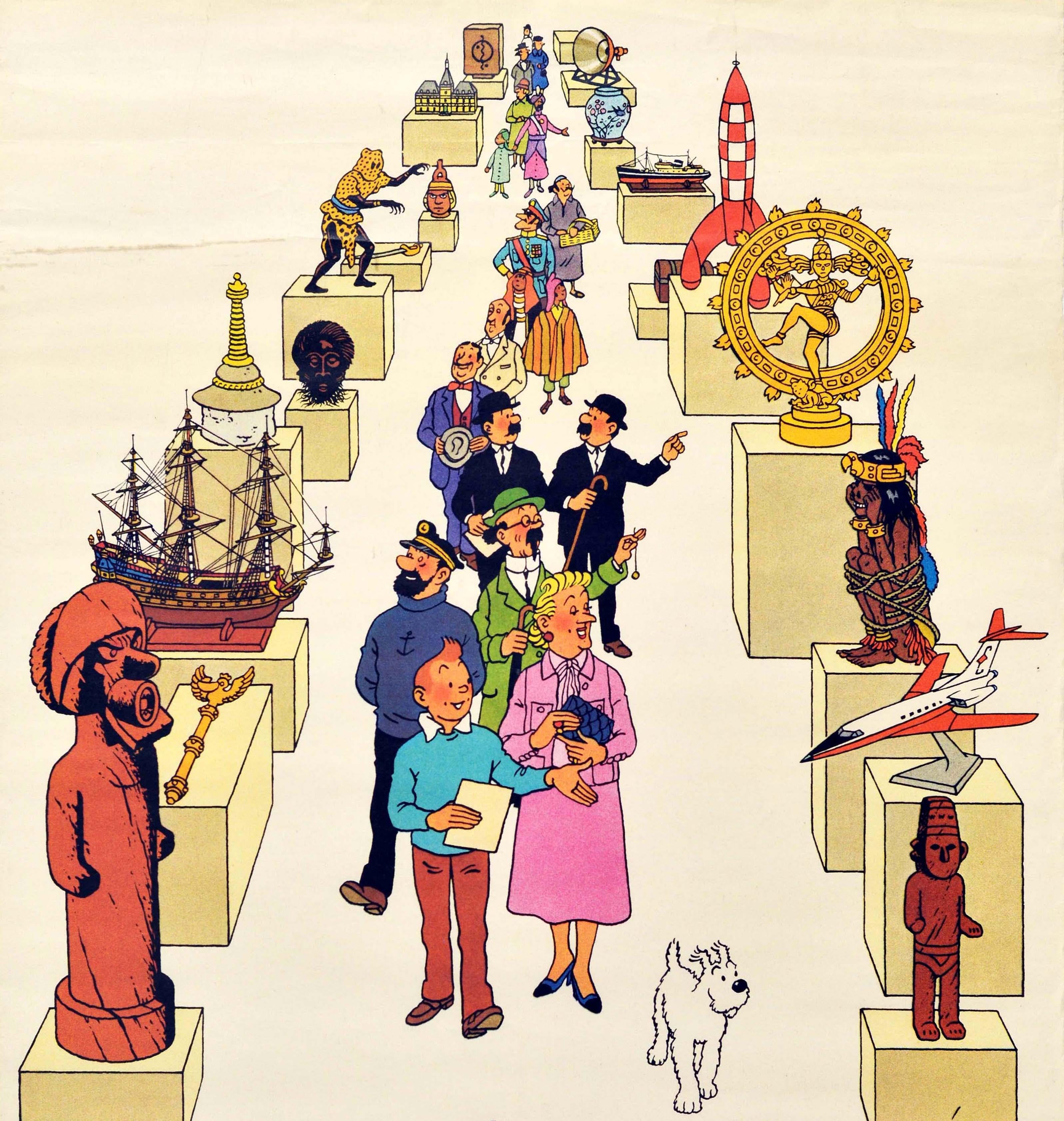 Spanish Original Vintage Poster Tintin Imaginary Museum Joan Miro Foundation Herge For Sale