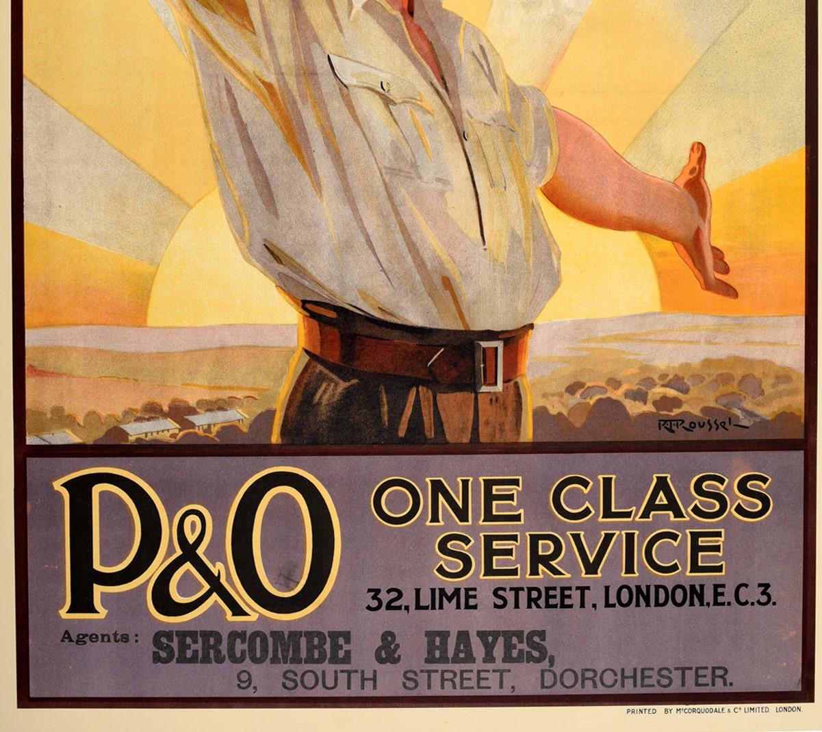 Original Vintage-Poster „To Australia“, P&O Cruise, Reise, Kunst, Landleben, willkommen (Britisch) im Angebot