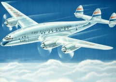Original Vintage Poster Transatlantic KLM Flying Dutchman De Vliegende Hollander