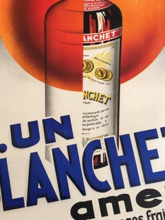 Original Vintage Poster Un Blanchet Amer Alcohol Beverage 1936 Lithograph poster