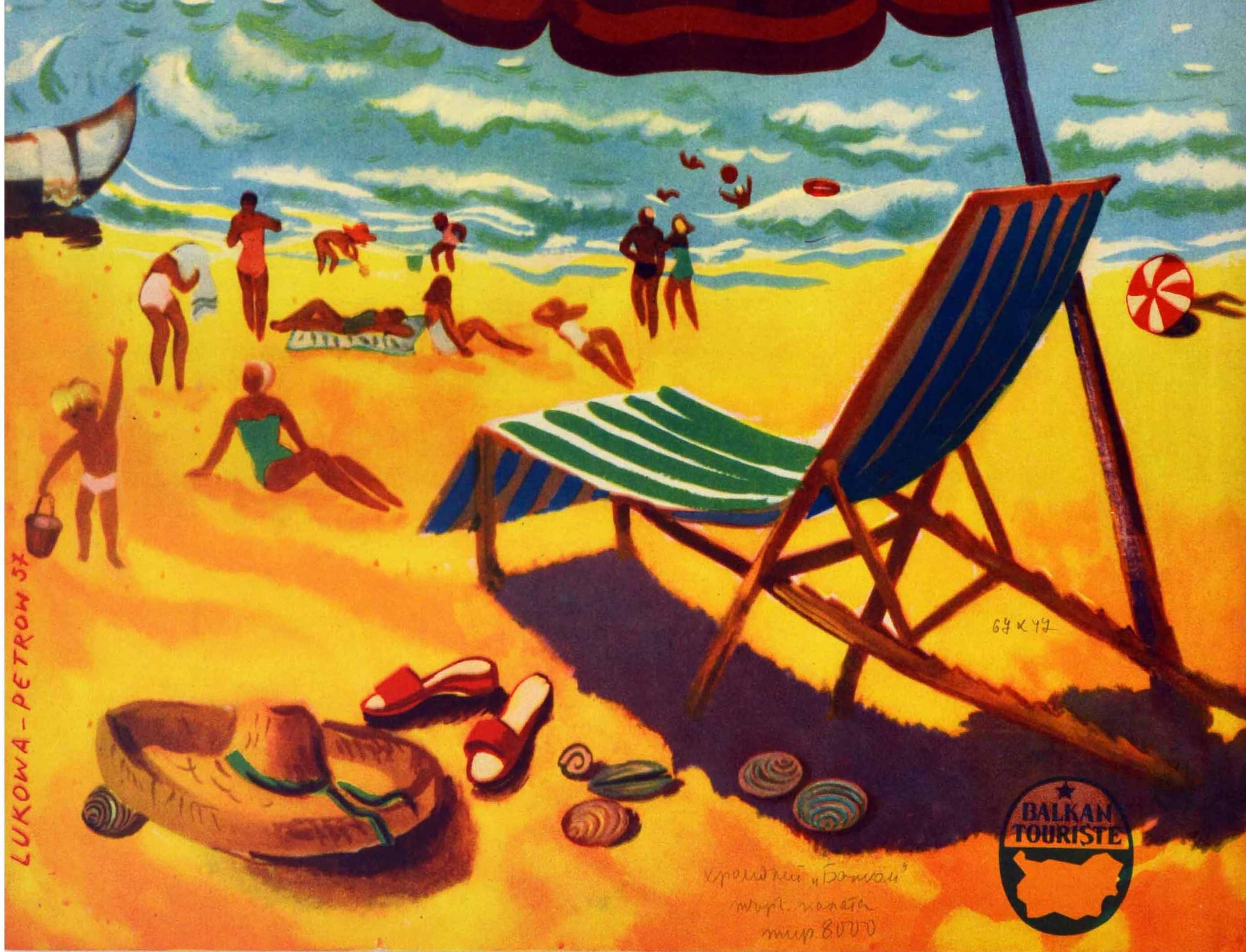 Original Vintage-Poster, Varna, Bulgarien, Schwarze Meeresküste, Sommer, Reisen, Strand, Kunst (Bulgarisch) im Angebot
