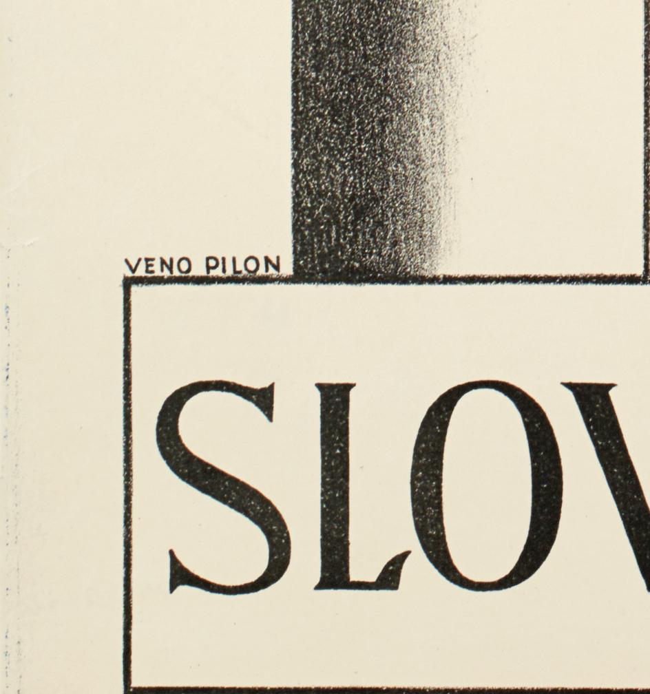 Sloveno Poster originale d'epoca-Veino Pilon-Arte e pittura slovena-Praga, 1927 in vendita