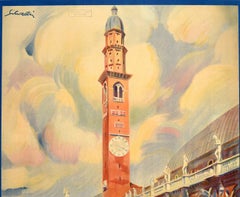Original Vintage Poster Vicenza Italia Italy Travel Renaissance Basilica Piazza