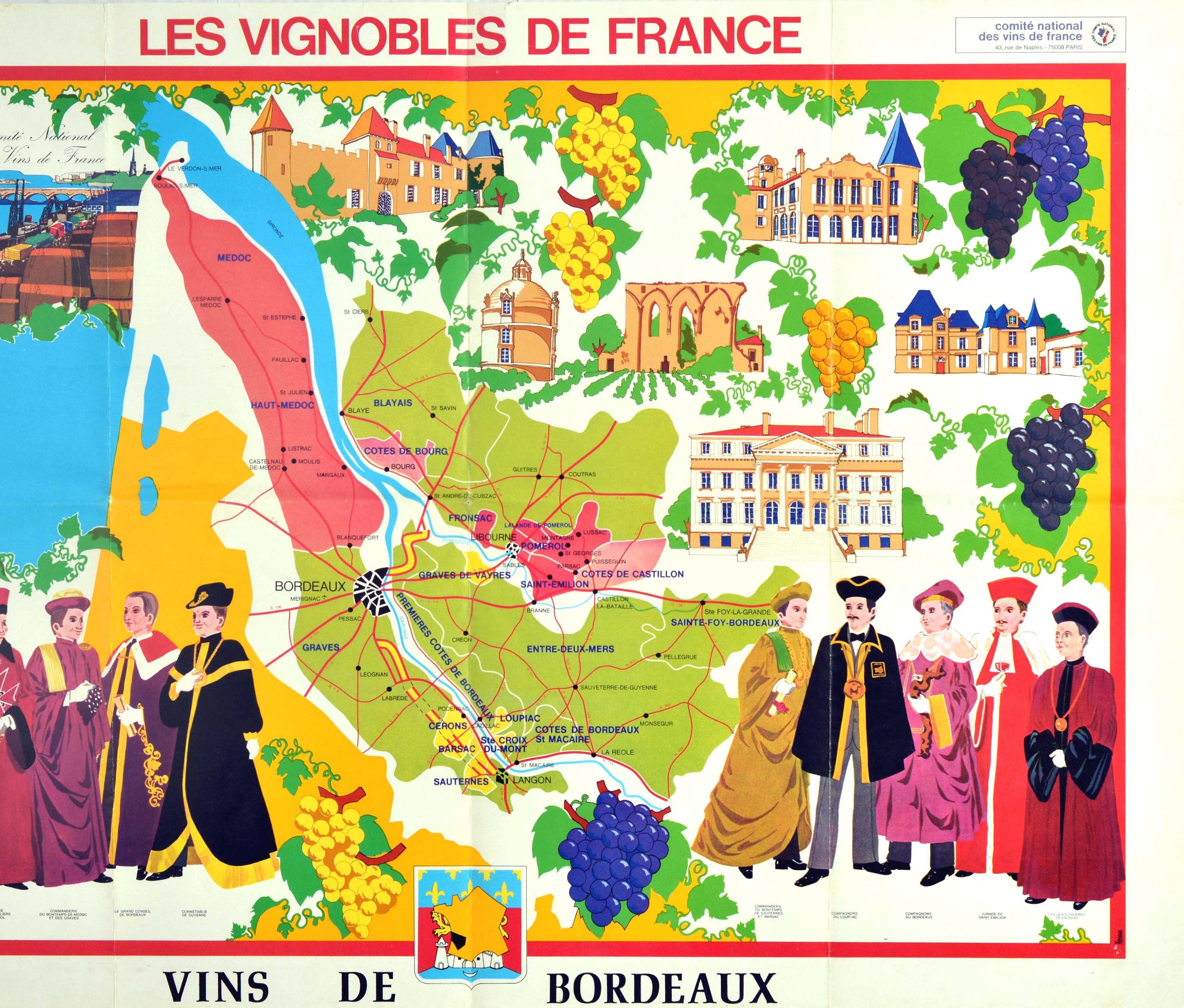 bordeaux wine map poster