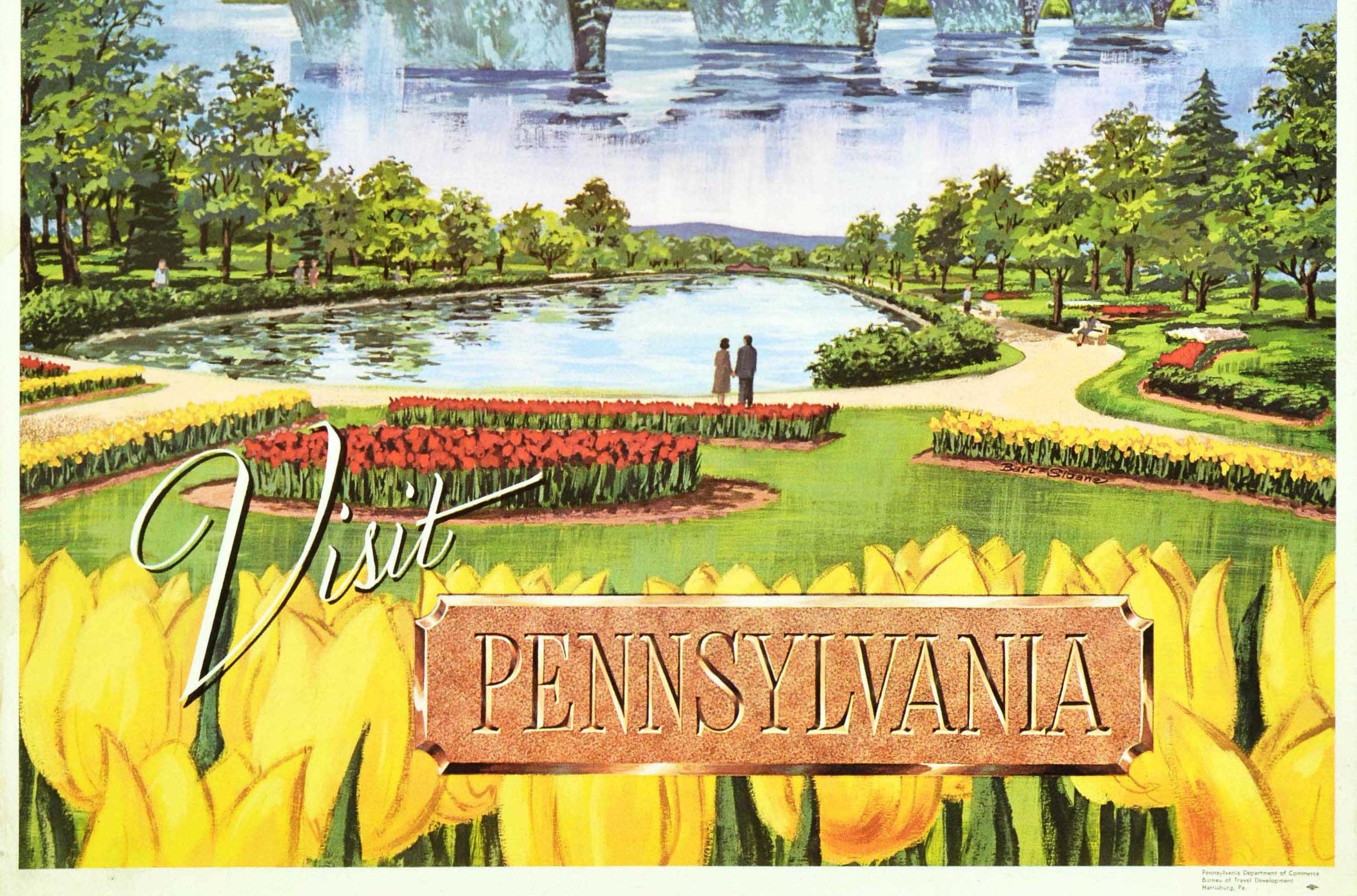 American Original Vintage Poster Visit Pennsylvania State Capitol Harrisburg Travel Art