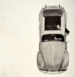 Original Vintage Poster Volkswagen Car Showroom Ad VW Beetle Hole In The Roof